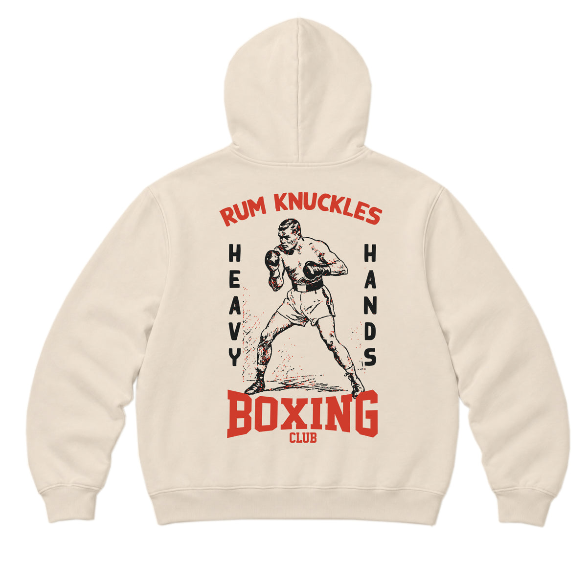 RUM KNUCKLES HEAVY HANDS Zip Hoodie - Ecru - back
