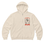 RUM KNUCKLES HEAVY HANDS Zip Hoodie - Ecru - front