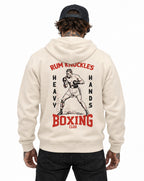 RUM KNUCKLES HEAVY HANDS Zip Hoodie - Ecru - model back