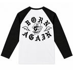 RUM KNUCKLES RK BORN AGAIN Baseball Tee - White/Black - back
