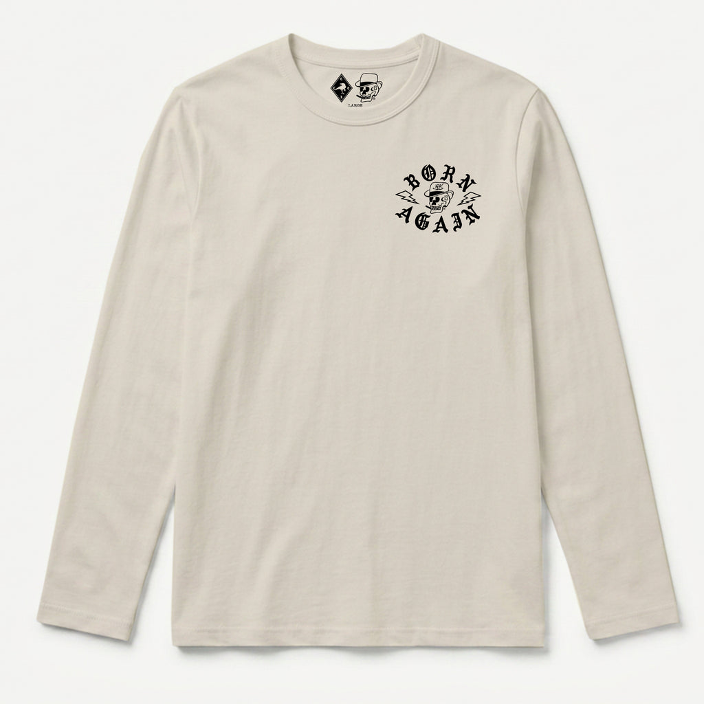 RUM KNUCKLES RK BORN AGAIN Long Sleeve Tee - Ecru - front