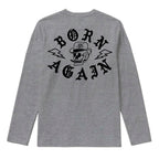 RUM KNUCKLES RK BORN AGAIN Long Sleeve Tee - Heather Grey - back