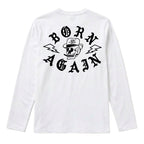 RUM KNUCKLES RK BORN AGAIN Long Sleeve Tee - White - back