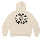 RUM KNUCKLES RK BORN AGAIN Zip Hoodie - Ecru - back