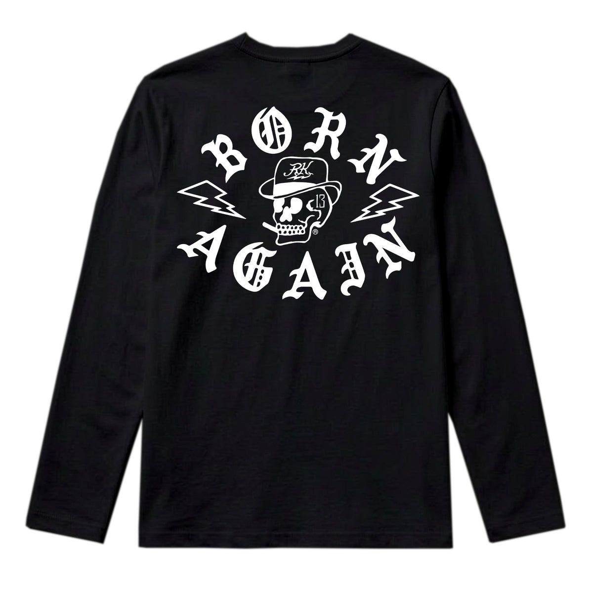 RUM KNUCKLES RK BORN AGAIN Long Sleeve Tee - Black - back