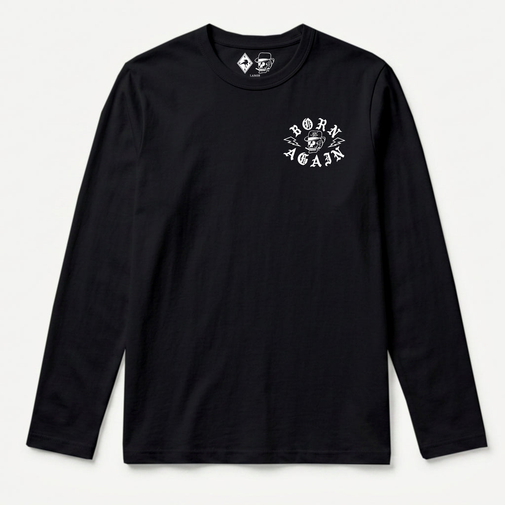 RUM KNUCKLES RK BORN AGAIN Long Sleeve Tee - Black - front