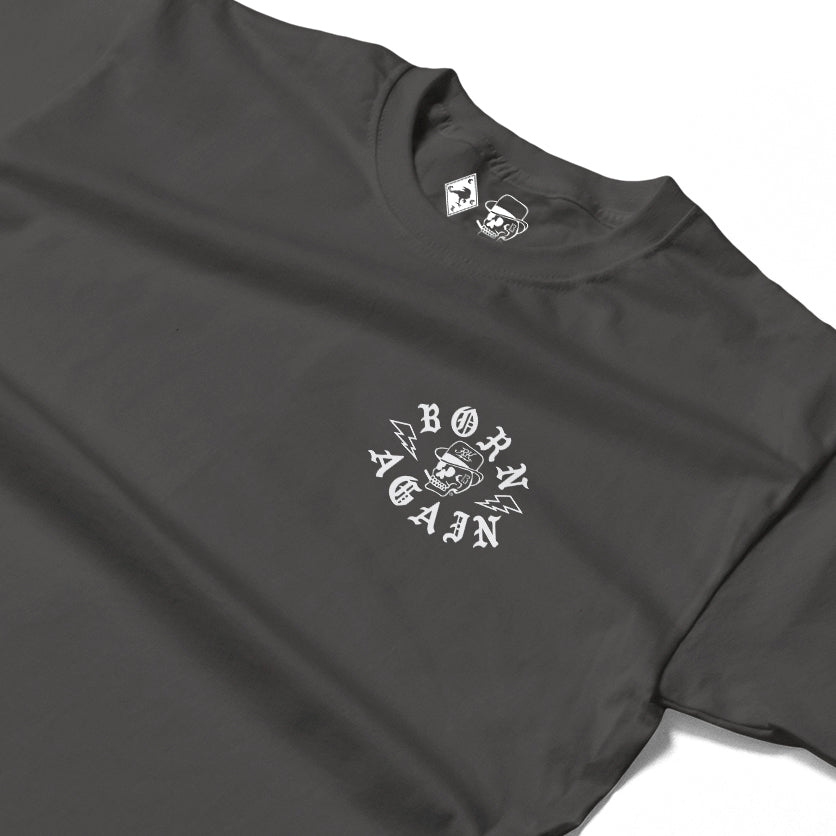 RUM KNUCKLES RK BORN AGAIN Long Sleeve Tee - Charcoal - detail