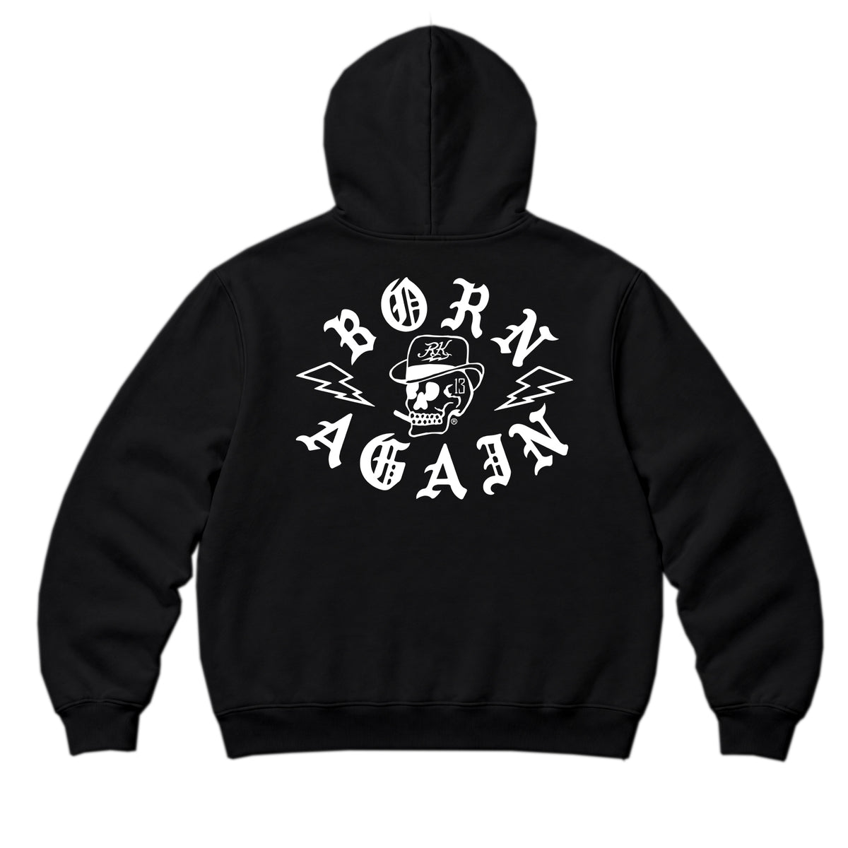 RUM KNUCKLES RK BORN AGAIN Zip Hoodie - Black - back