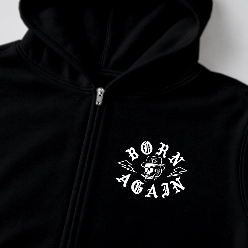 RUM KNUCKLES RK BORN AGAIN Zip Hoodie - Black - detail