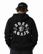 RUM KNUCKLES RK BORN AGAIN Zip Hoodie - Black - model back