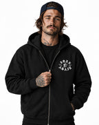 RUM KNUCKLES RK BORN AGAIN Zip Hoodie - Black - model front