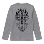 RUM KNUCKLES SKATE RATS Long Sleeve Tee - Heather Grey - back