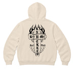 RUM KNUCKLES SKATE RATS Zip Hoodie - Ecru - back