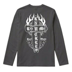 RUM KNUCKLES SKATE RATS Long Sleeve Tee - Charcoal - back