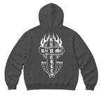 RUM KNUCKLES SKATE RATS Zip Hoodie - Charcoal - back