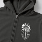 RUM KNUCKLES SKATE RATS Zip Hoodie - Charcoal - detail