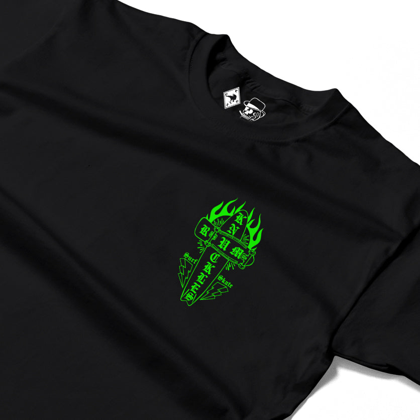 RUM KNUCKLES SKATE RATS Long Sleeve Tee - Black - detail