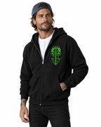 RUM KNUCKLES SKATE RATS Zip Hoodie - Black - model front