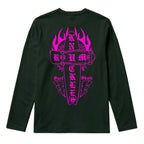 RUM KNUCKLES SKATE RATS Long Sleeve Tee - Forest Green - back
