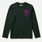 RUM KNUCKLES SKATE RATS Long Sleeve Tee - Forest Green - front