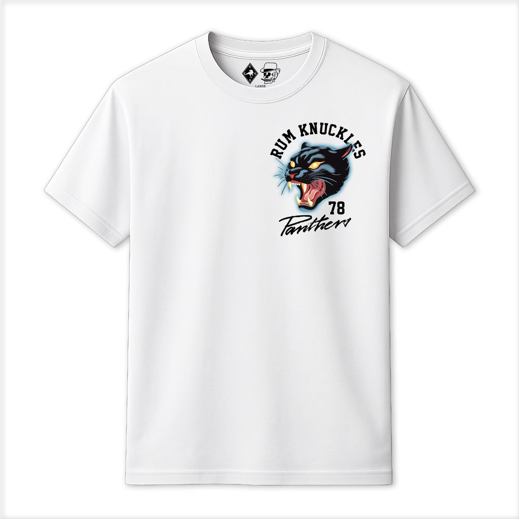 Rum Knuckles - Panther T-Shirt - White