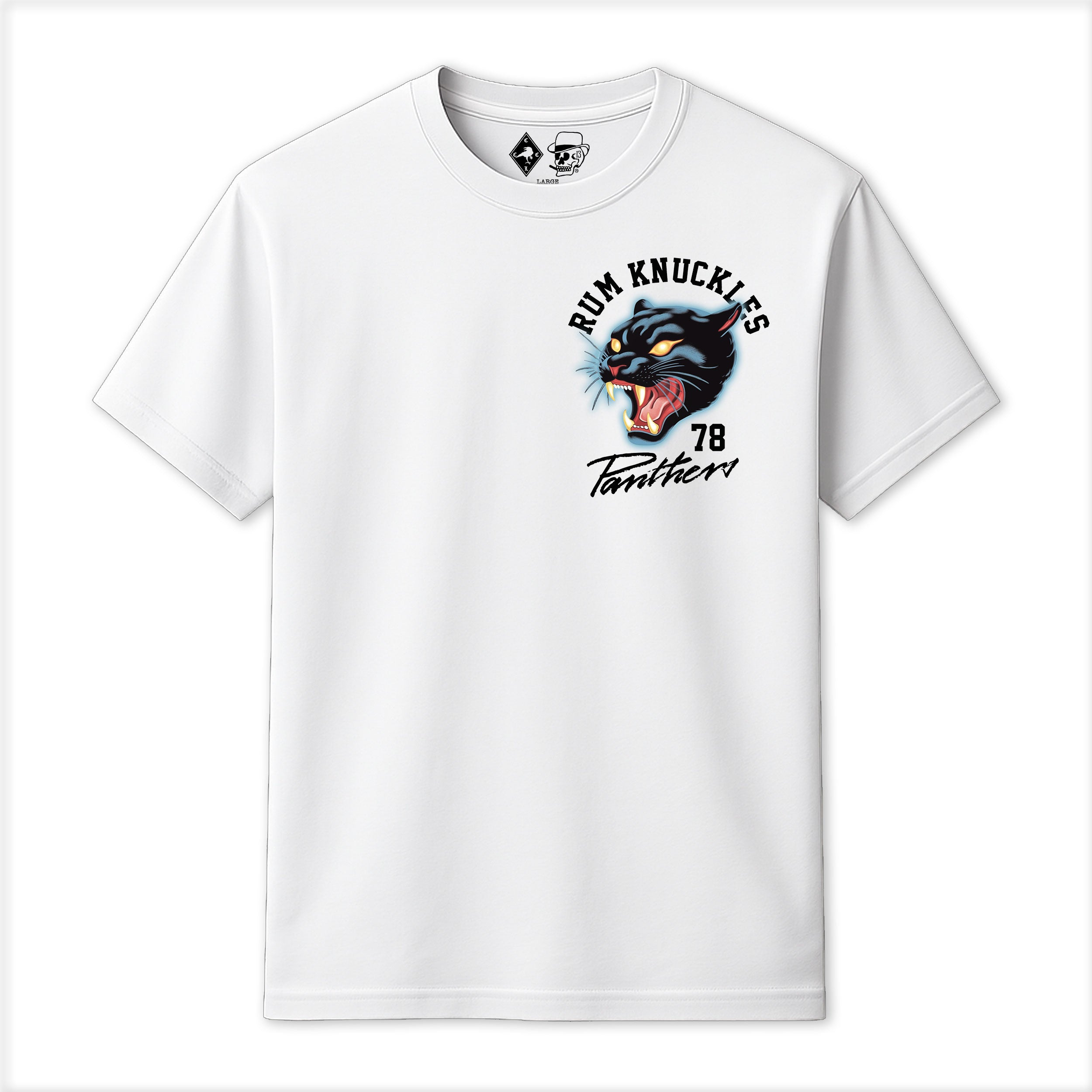 Rum Knuckles - Panther T-Shirt - White