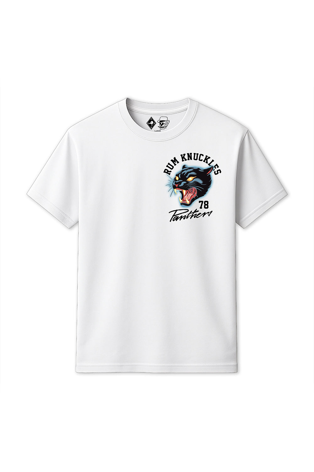 Rum Knuckles - Panther T-Shirt - White