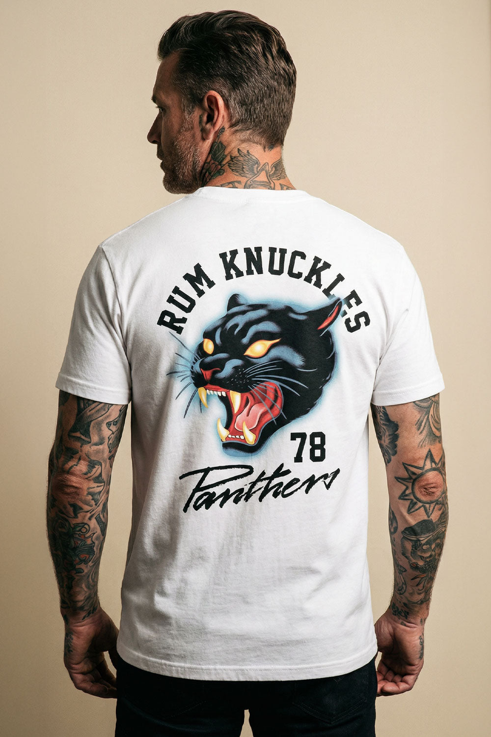Rum Knuckles - Panther T-Shirt - White