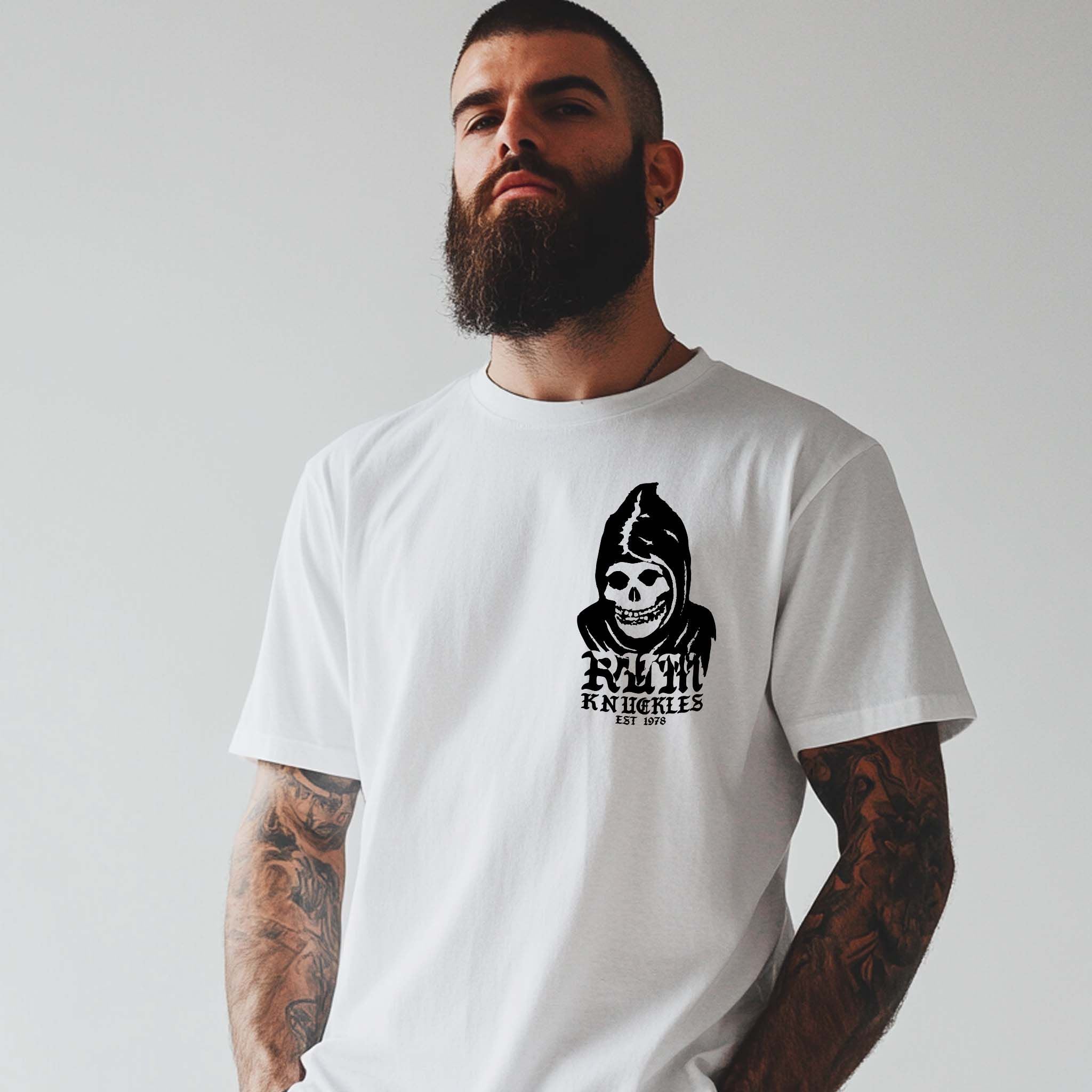 RUM KNUCKLES MIS RK FIT SKULL T-SHIRT Black