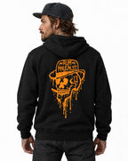 RUM KNUCKLES RK DRIP SKULL ORANGE Hoodie - model back