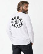RUM KNUCKLES RK BORN AGAIN Long Sleeve Tee - White - model back