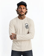 RUM KNUCKLES CROSS BONES Long Sleeve Tee - Ecru - model front