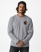 RUM KNUCKLES PANTHER MC Long Sleeve Tee - Heather Grey - model front