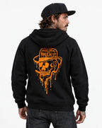 RUM KNUCKLES RK DRIP SKULL ORANGE Zip Hoodie - model back