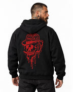 RUM KNUCKLES RK DRIP SKULL RED Zip Hoodie - model back
