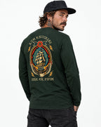 RUM KNUCKLES RK SINK OR SWIM Long Sleeve Tee - Forest Green - model back