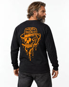 RUM KNUCKLES RK DRIP SKULL ORANGE Long Sleeve Tee - model back