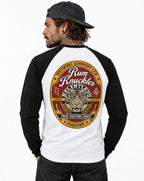 RUM KNUCKLES TRUE FIGHTING SPIRIT Baseball Tee - White/Black - model back