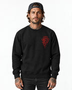 RUM KNUCKLES RK DRIP SKULL RED Sweatshirt - model front