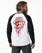 RUM KNUCKLES RK DRIP SKULL RED Baseball Tee - model back