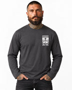 RUM KNUCKLES BAR & GRILL Long Sleeve Tee - Charcoal - model front