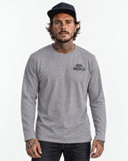 RUM KNUCKLES WEST COAST Long Sleeve Tee - Heather Grey - model front