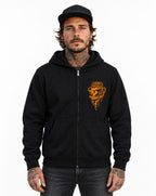 RUM KNUCKLES RK DRIP SKULL ORANGE Zip Hoodie - model front