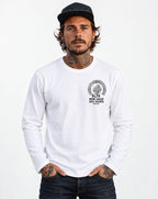 RUM KNUCKLES BORN AGAIN Long Sleeve Tee - White - model front