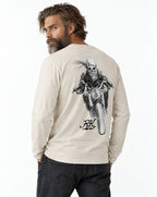 RUM KNUCKLES GHOST RIDER Long Sleeve Tee - Ecru - model back