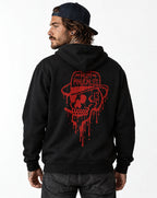 RUM KNUCKLES RK DRIP SKULL RED Hoodie - model back