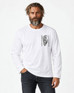 RUM KNUCKLES SNAKE INK Long Sleeve Tee - White - model front