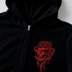RUM KNUCKLES RK DRIP SKULL RED Zip Hoodie - detail