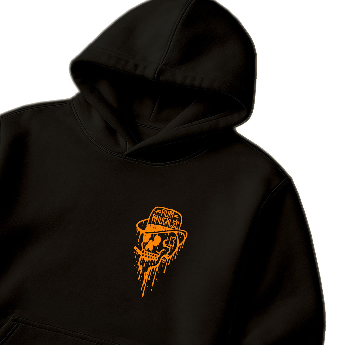 RUM KNUCKLES RK DRIP SKULL ORANGE Hoodie - detail