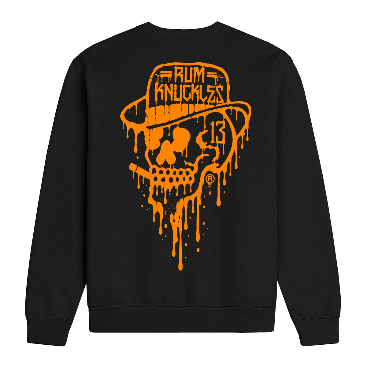 RUM KNUCKLES RK DRIP SKULL ORANGE Sweatshirt - back